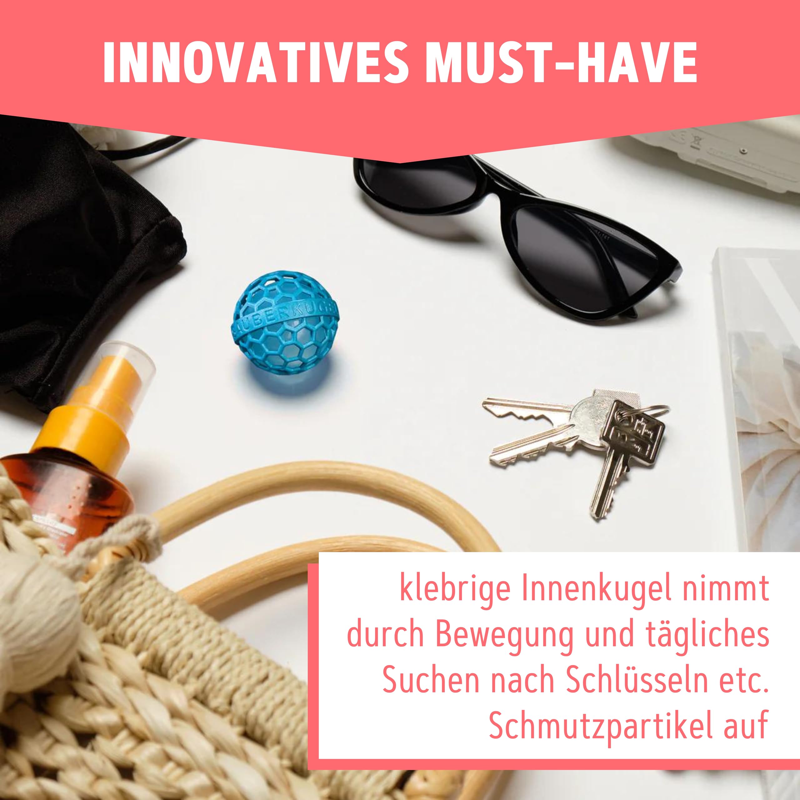 Sauberkugel® Taschenreiniger (3er Set Springfield Collection) – Wiederverwendbare Taschenreiniger Sauberkugel – Entfernt Schmutz, Krümel & Flusen aus Tasche, Koffer, Rucksack und Schulranzen