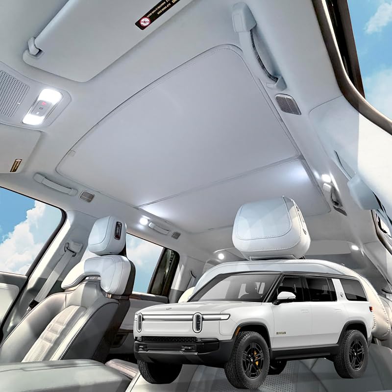 Cortina para teto solar VION para Rivian R1S com proteção para a 3ª fileira, cinza