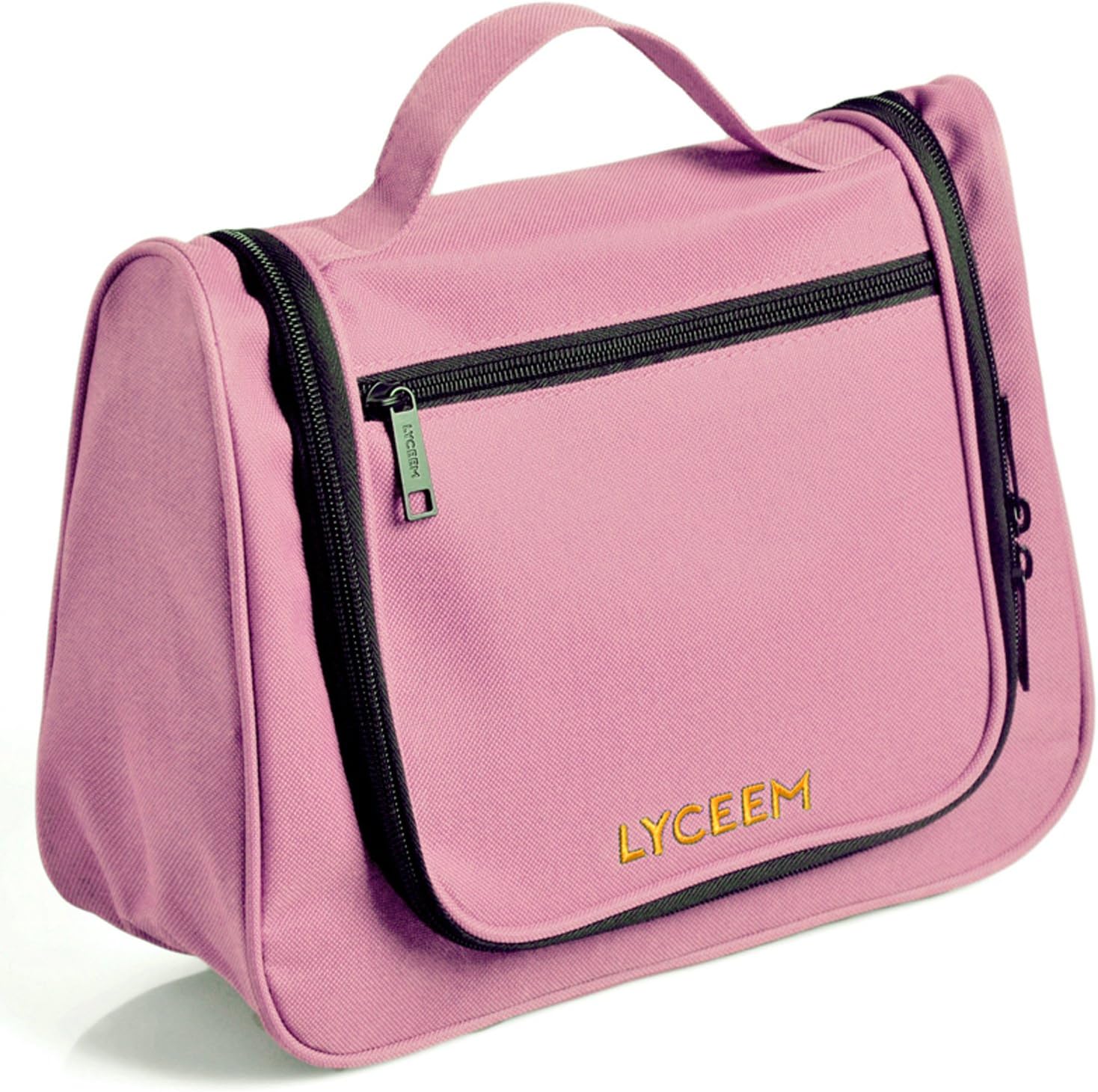 Unisex Hanging Toiletry Bag Organizer Kit Basic Style (Pink)