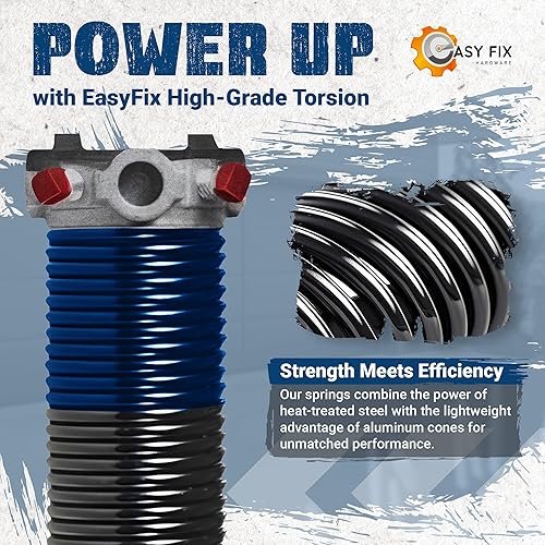 Miniatura 6 de Muelles de torsión para puerta de garaje, 283 x 2 x 37 pulgadas, para reparación de puertas de garaje, para el lado izquierdo y derecho de la puerta