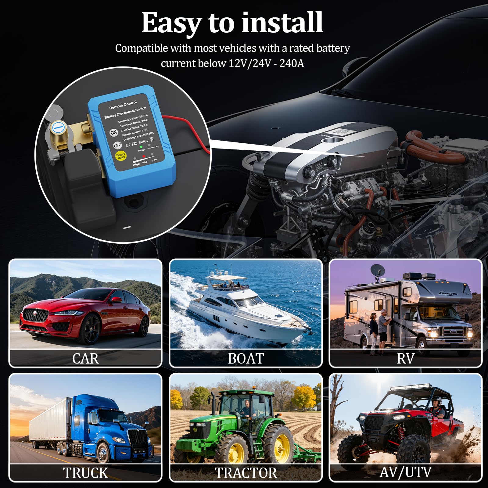 Remote Cut Off Switch Snapklik.com : Remote Battery Disconnect Switch 12V, 240A, Kill Switch ...