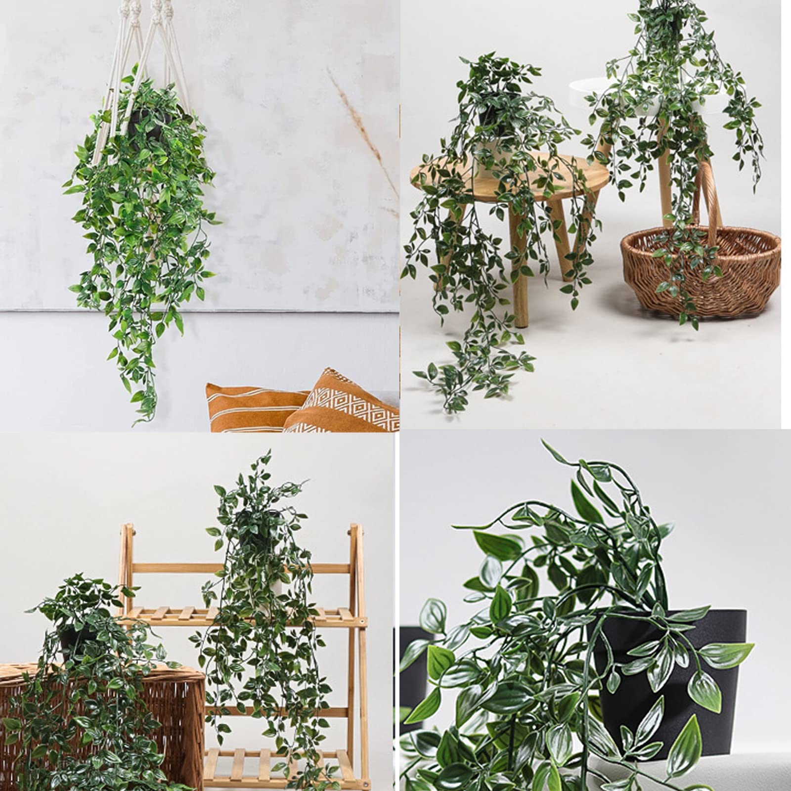 Set Van 4 Nep Hangende Planten - Kunstmatige Eucalyptus, Klimop En Mandala Voor Binnen En Buiten