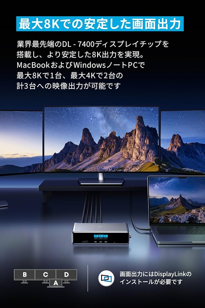 Anker Prime ドッキングステーション 14-in-1 8k対応 Anker Prime ドッキングステーション (14-in-1, Dual Display, 160W