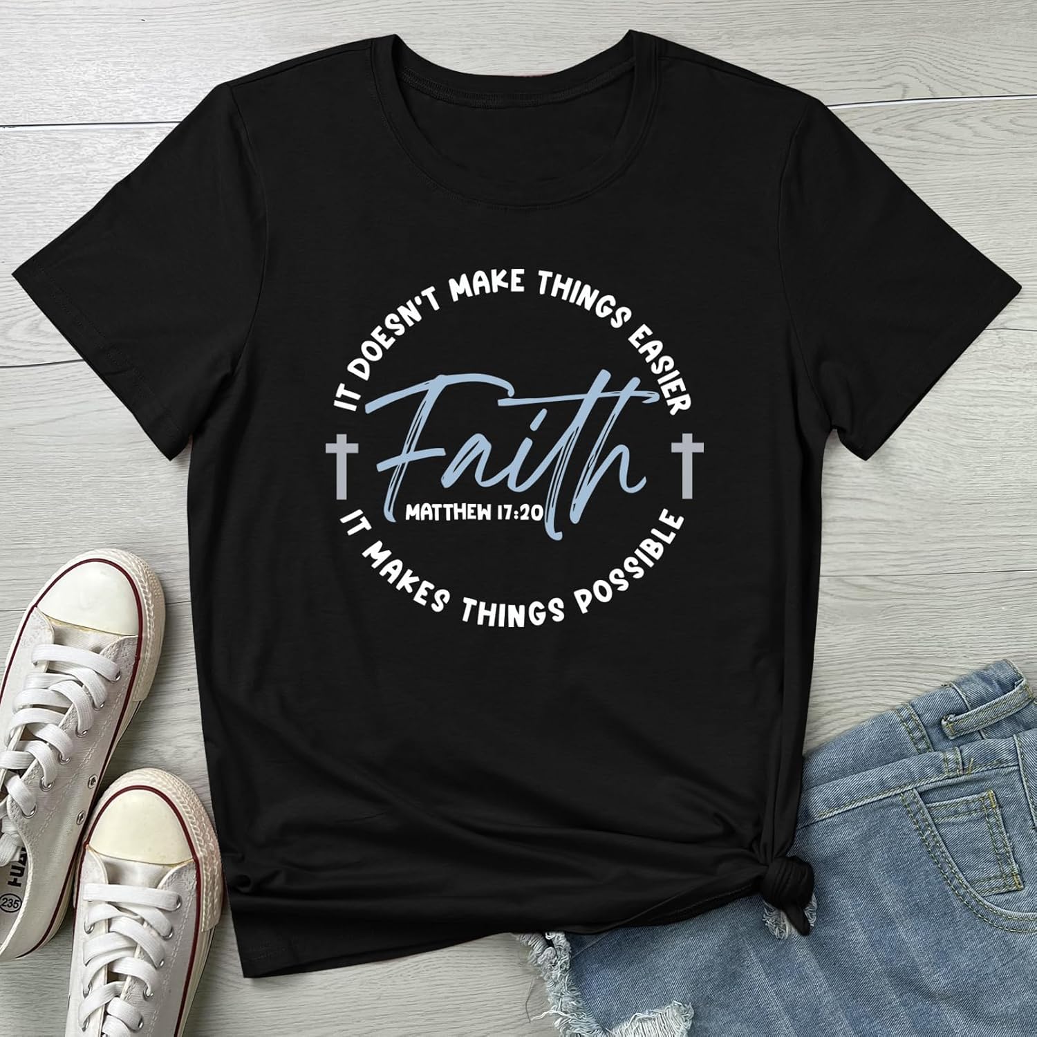 BLACKMYTH Womens Faith Graphic Tees Fashion Tshirts - Image 2