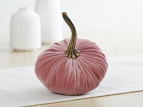 Vista 24 de Set of 3 Velvet 6.25 Inch Pumpkins, fall decor, cozy autumn vibe, tiered tray tablescape, elegant accent decor, Thanksgiving centerpiece, neutral