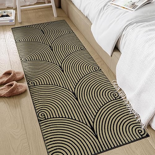 Miniatura 206 de Tiffasea Tapetes para puerta de interior, alfombra de área pequeña lavable beige de 2 x 3 pies, tapete reversible para puerta delantera, alfombra