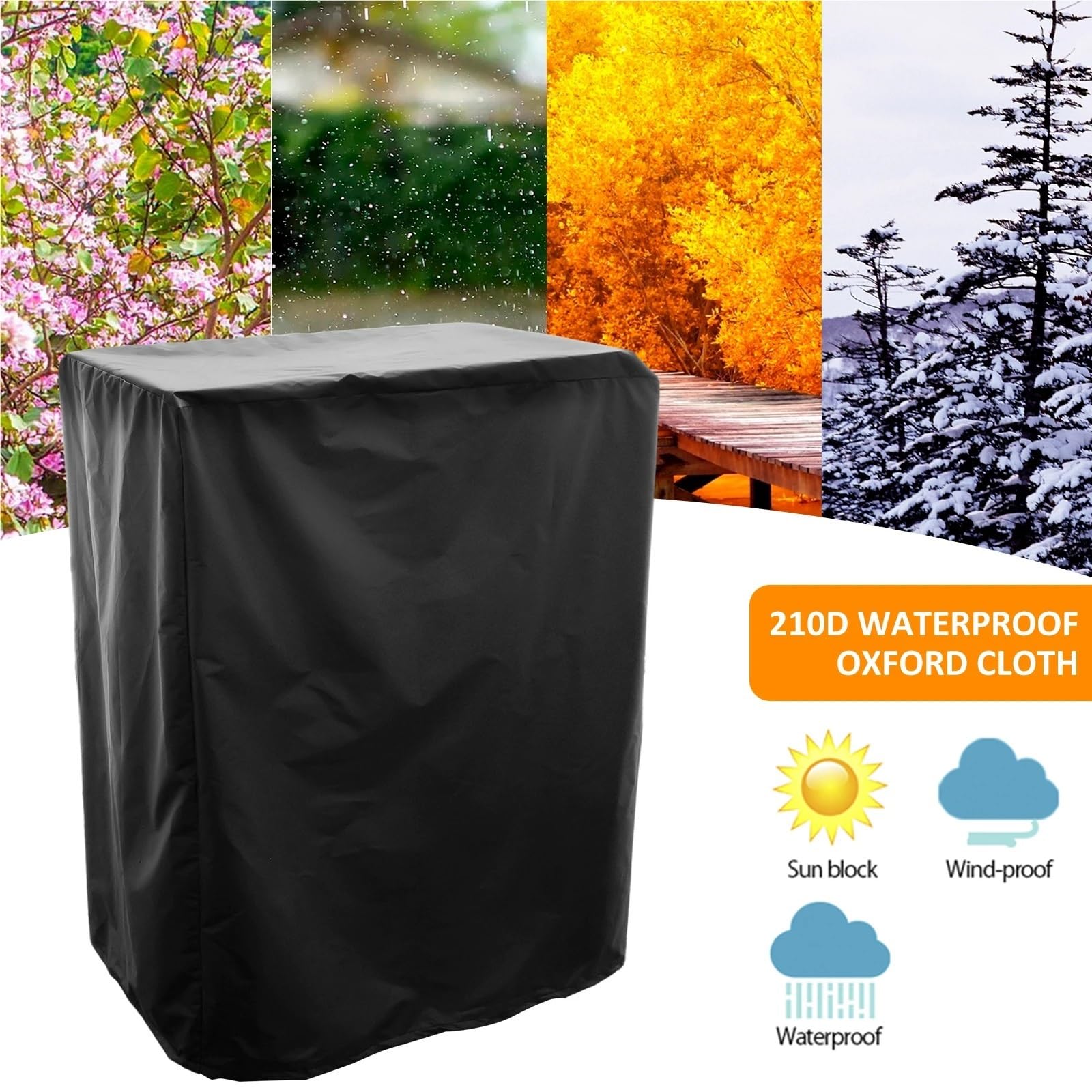 Fundas para Barbacoa Cubierta for Parrilla de Tela Oxford 210D, Cubierta for Barbacoa Impermeable con cordón a Prueba de Viento, Cubierta for Barbacoa portátil Resistente