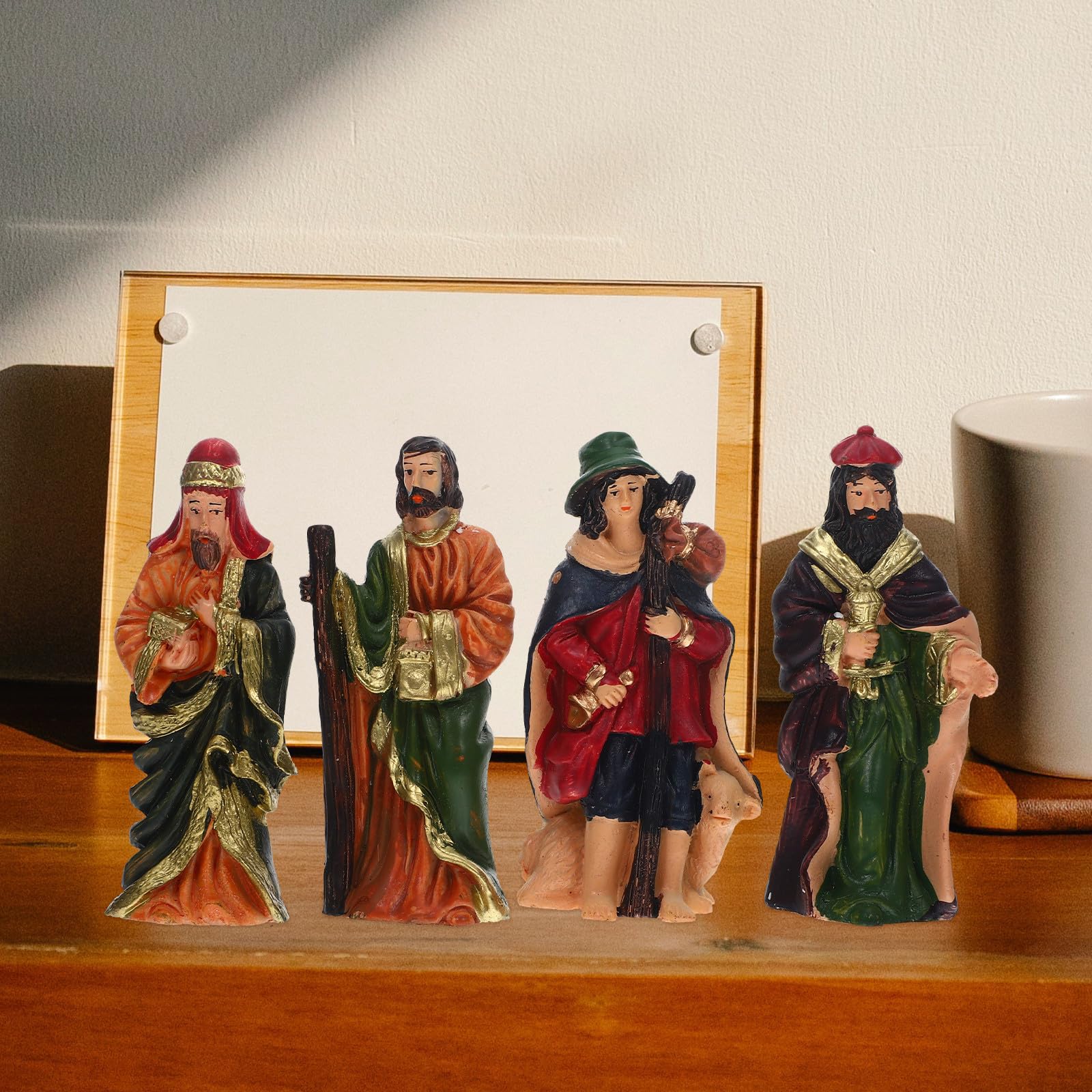 Beaupretty 3 Set Figurine Presepe Natività, Set in Resina per Casa e