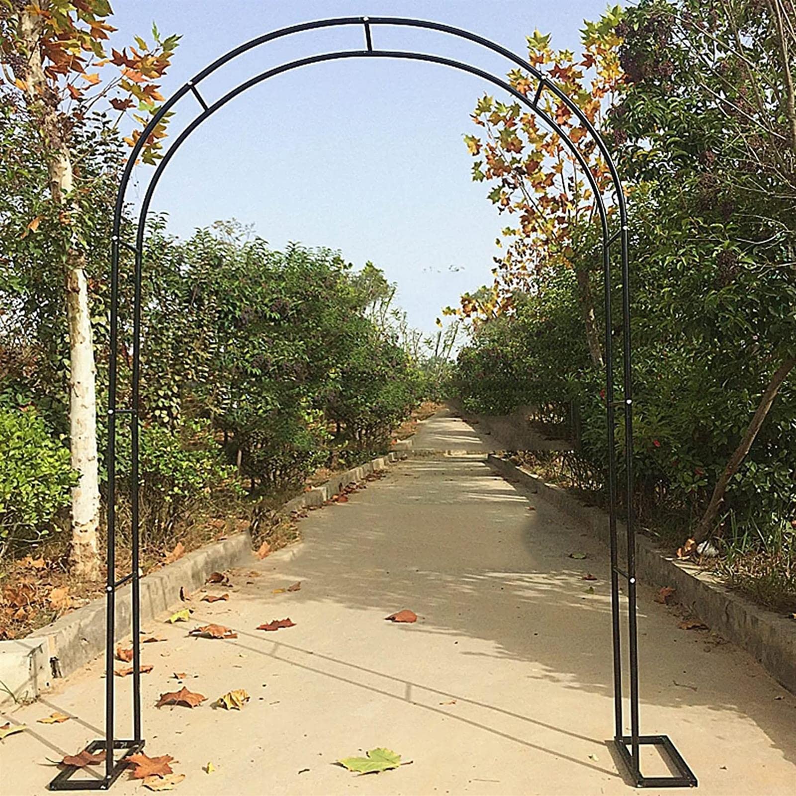 Arco Da Giardino 120x220cm 180x220cm 240x220cm Arco In Metallo Per Rose Rampicanti, Arco Di Nozze Arco Pergolato Da Giardino Con Base, Resistente,180x220x40CM