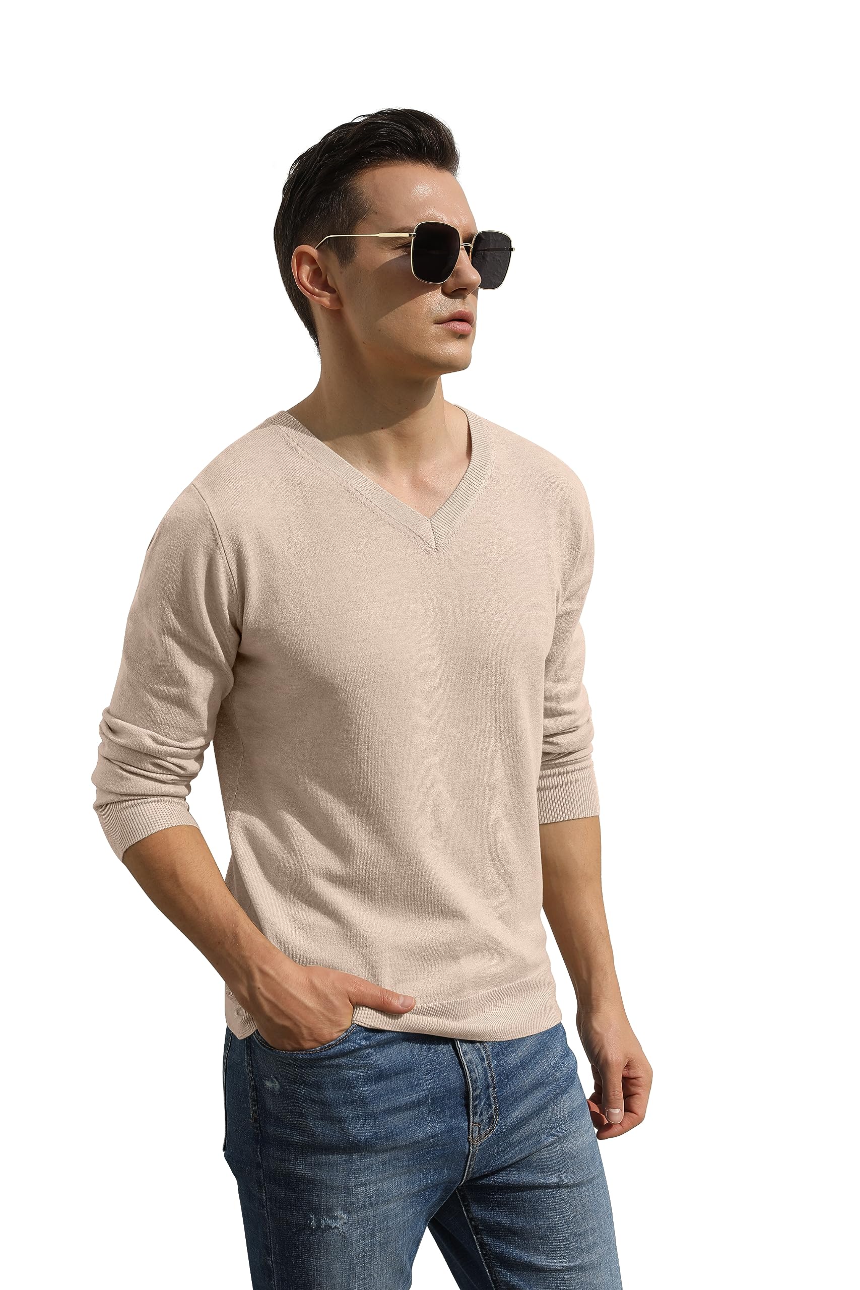 Hisir Cardigan en tricot léger classique et doux en laine avec boutons pour homme