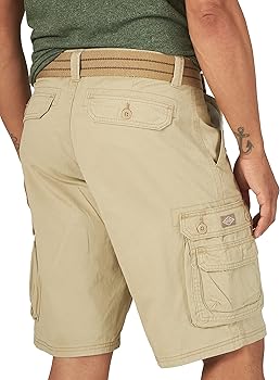 Lee Men's Dungarees Belted Wyoming Cargo Pocket Short, Buff, 40
