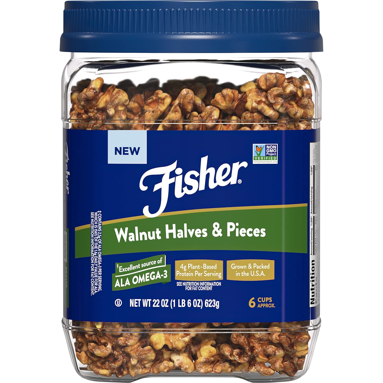 Fisher Walnut Halves & Pieces Pantry Pack PET 22 oz