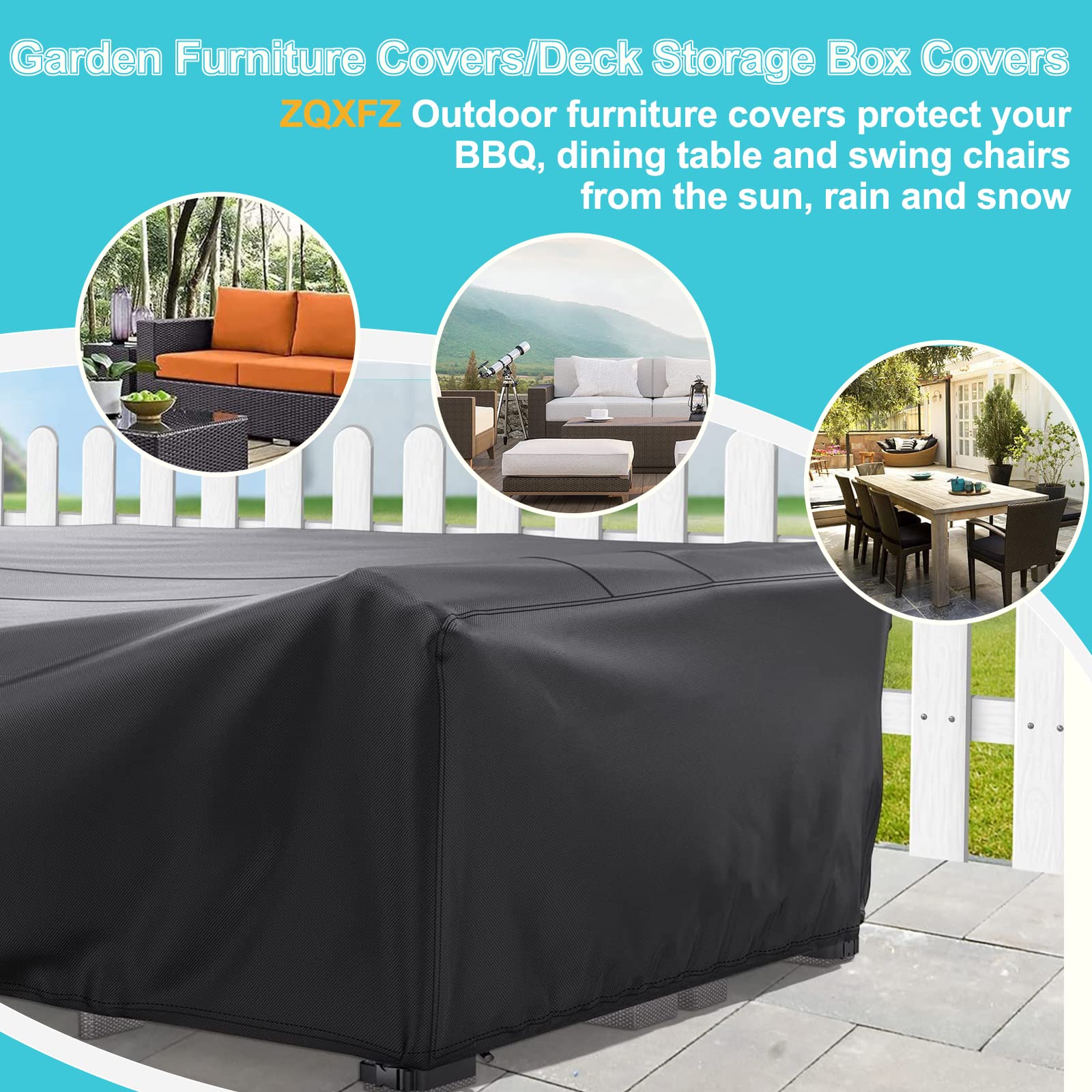 Gartenmöbel-Abdeckungen, wasserdicht, staubdicht, Schutz für Tische, Stühle und Sofa, 350 x 145 x 90 cm, mit Lüftungsschlitz für Belüftung