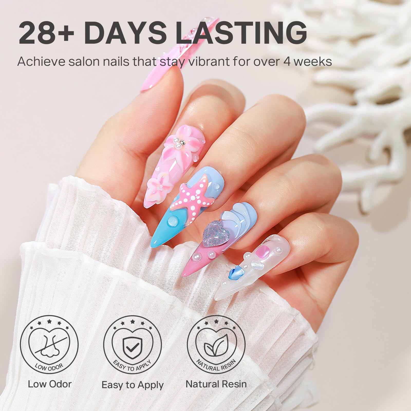 Gel 3D de 1.06 oz para arte de uñas, gel transparente para esculpir uñas, gel de moldeo no pegajoso para esculpir uñas UV LED Soak Off Gel Esmalte con lápiz de arte de uñas y molde 3D para 4