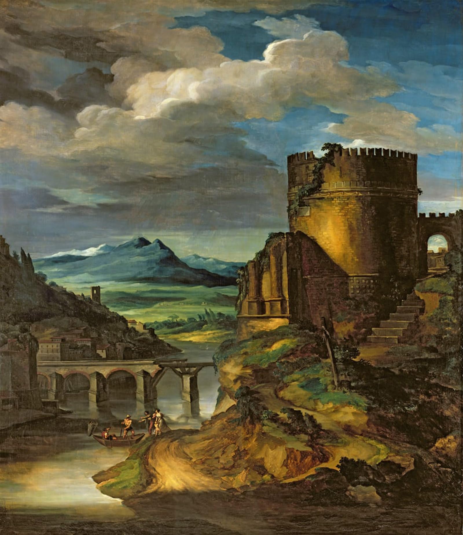 ARTXLXXBN Famous Print Painting Colorful Art Print Italian Landscape Or Landscape with a Tomb by Theodore Gericault Canvas Art Decorations for Home Decor 60x90cm