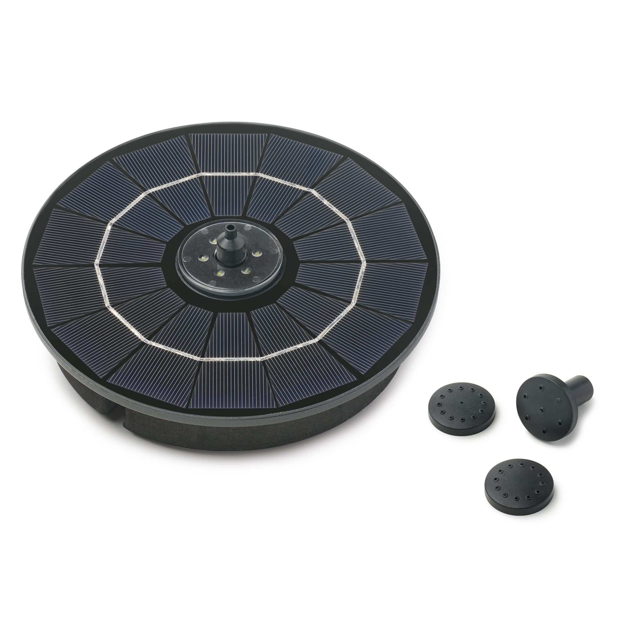 Pontec PondoSolar LED Island Pompe de jeu d'eau solaire avec LED et batterie Fontaine solaire pour étang et petit jardin