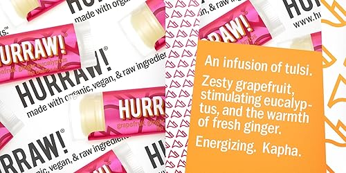 Miniatura 4 de Hurraw! Pitta (coco, menta, hierba de limón), kapha (pomelo, jengibre, eucalipto), bálsamos labiales Vata (almendra, rosa cardamón) paquete de 3