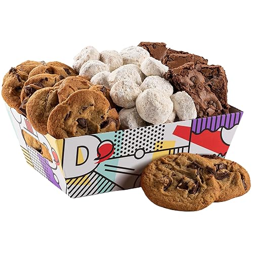 Latas de galletas frescas y horneadas para regalar de Davids Cookies.