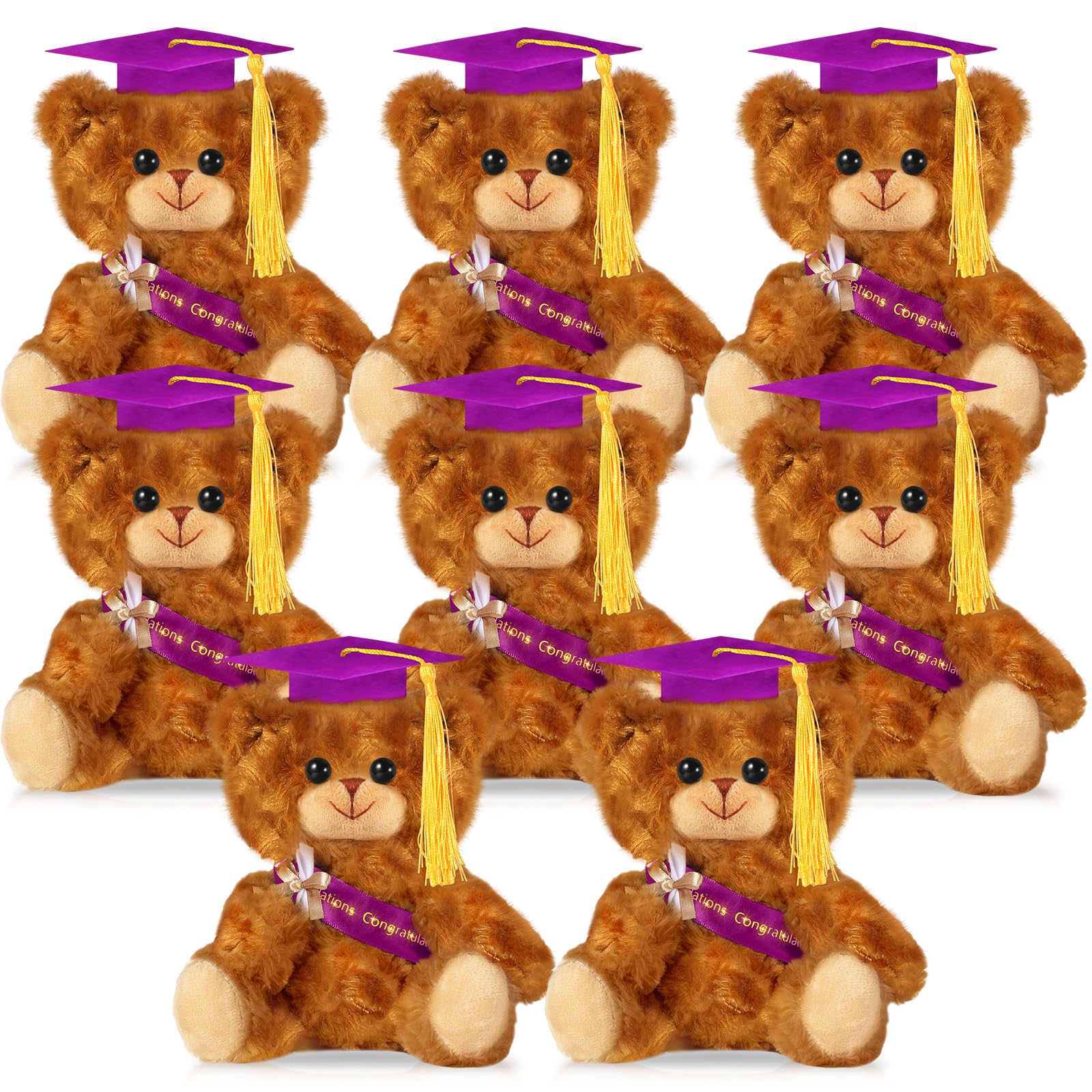 Sotiff 8 Pcs 2026 Graduation Plush Bear Bulk 7 Inch