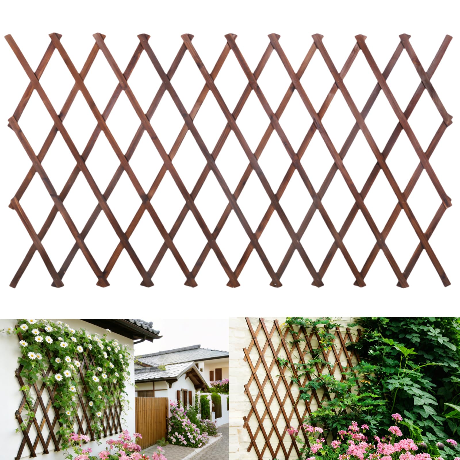 Bounmer Expandable Wooden Lattice Fence Panel