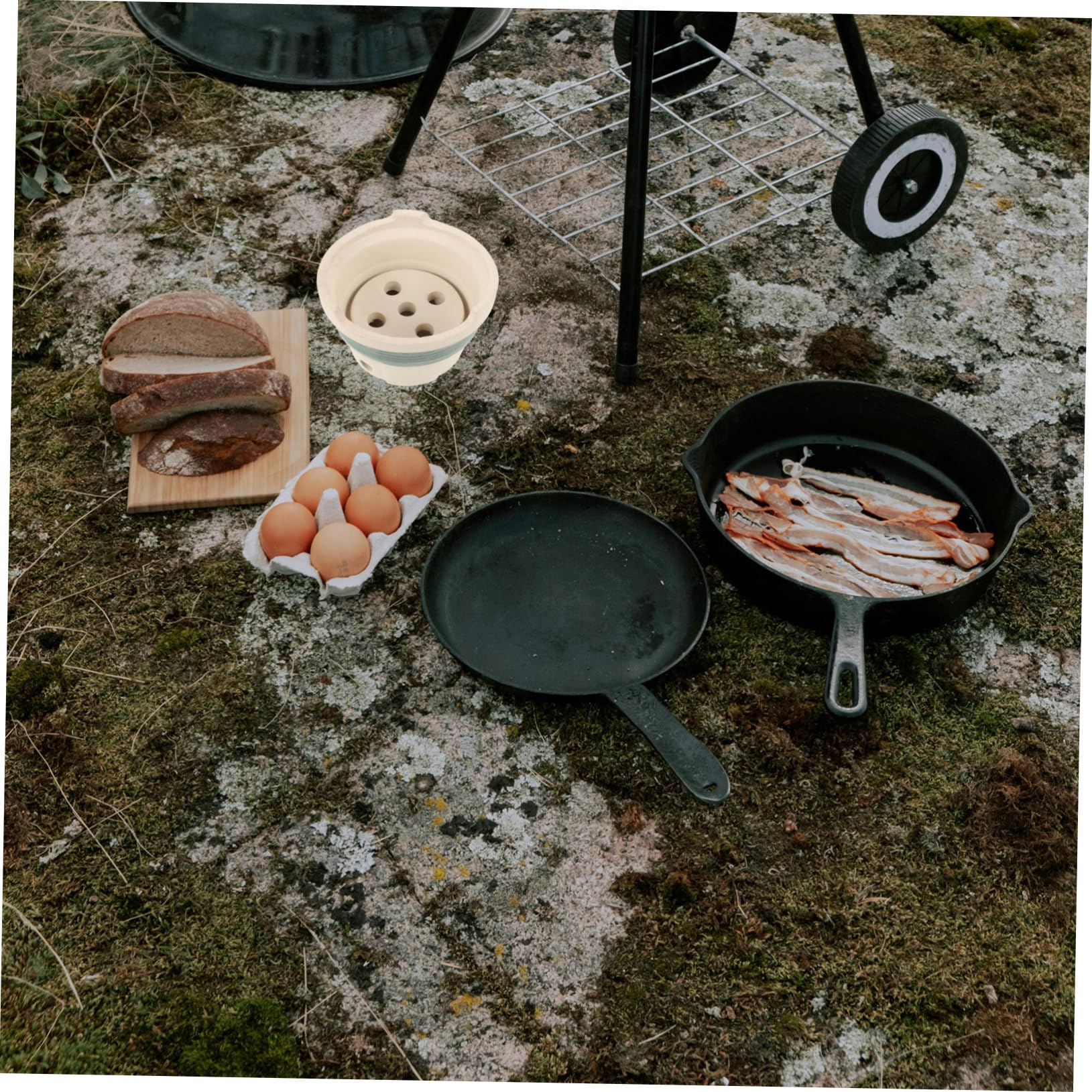 BESPORTBLE Przenośny Piec Grillowy z Ceramiki Kompaktowy Grill Węglowy Stół Idealny Do Pikników i Kempingu Bezdymny Piec Do Gotowania Węglu