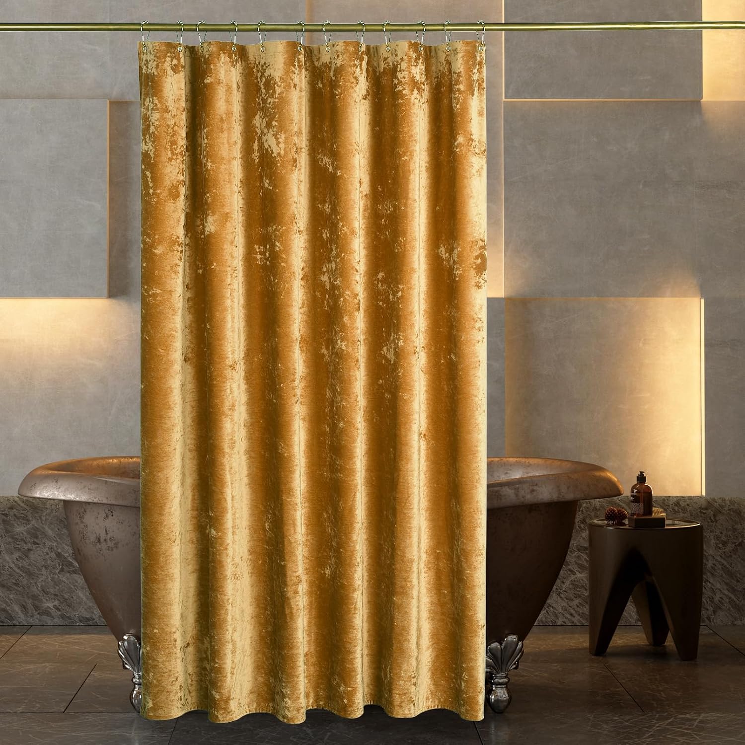 Amazon.com: TAMGHO Gold Shower Curtain for Bathroom, Luxury Golden