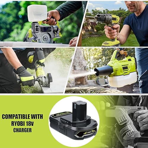 Miniatura 7 de LUMSING Paquete de 2 repuestos de iones de litio P102 de 3.0Ah 18V para batería Ryobi de 18 V P102 P103 P104 P105 P107 P108 P109 P190 compatible con