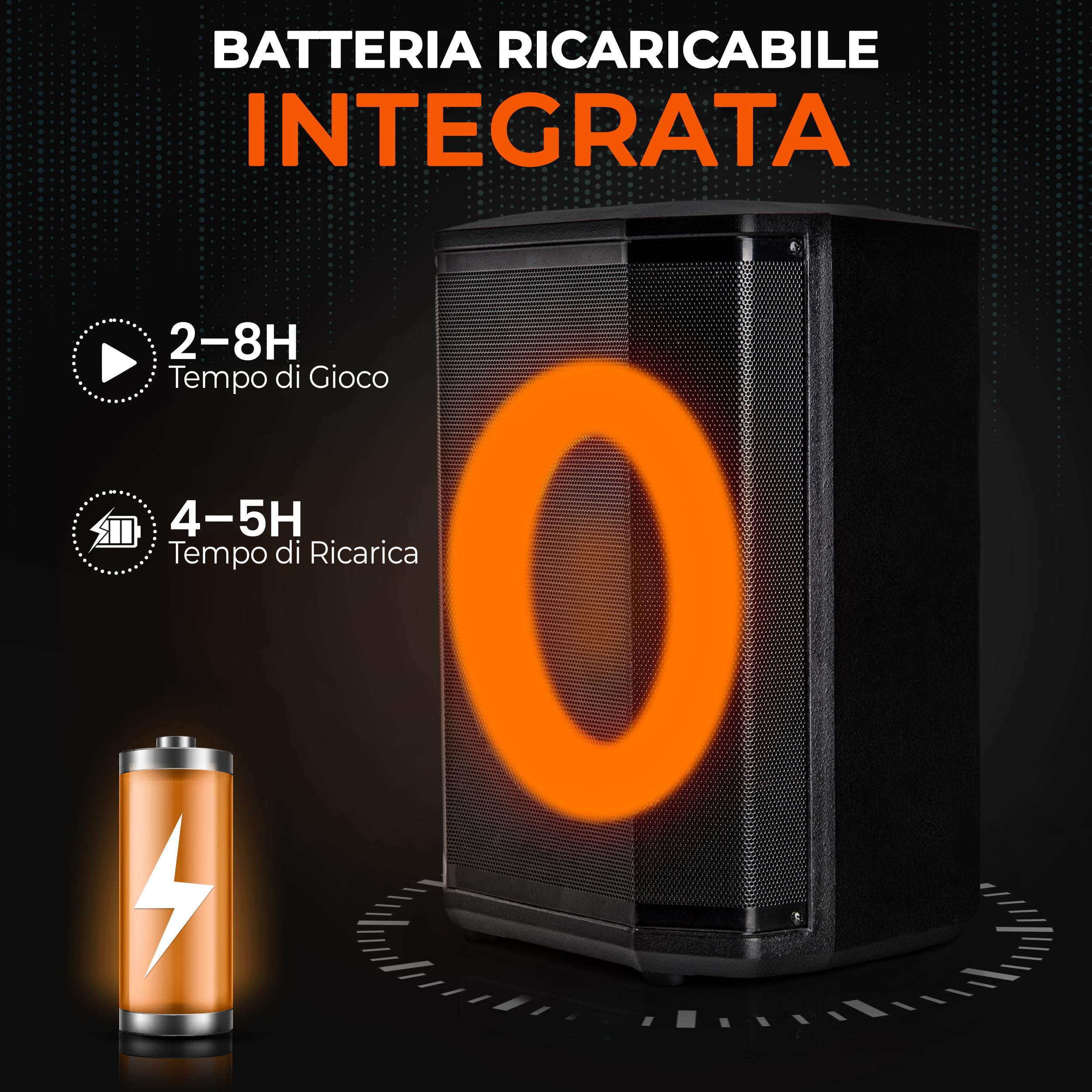 Pyle Cassa Bluetooth Potente, Altoparlante Bluetooth Portatile, Cassa Audio, Speaker, Woofer 20 cm, 120 Watt, Luci Colorate, TWS, Microfono, USB/Micro SD/FM, Tripod, Uso Interno/Esterno