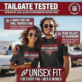 Team Fan Apparel NFL Adult Team Block Tagless T-Shirt - Cotton Blend - Charcoal - Perfect for Game Day - Comfort and Style (Tampa Bay Buccaneers - Charcoal, X-Large)