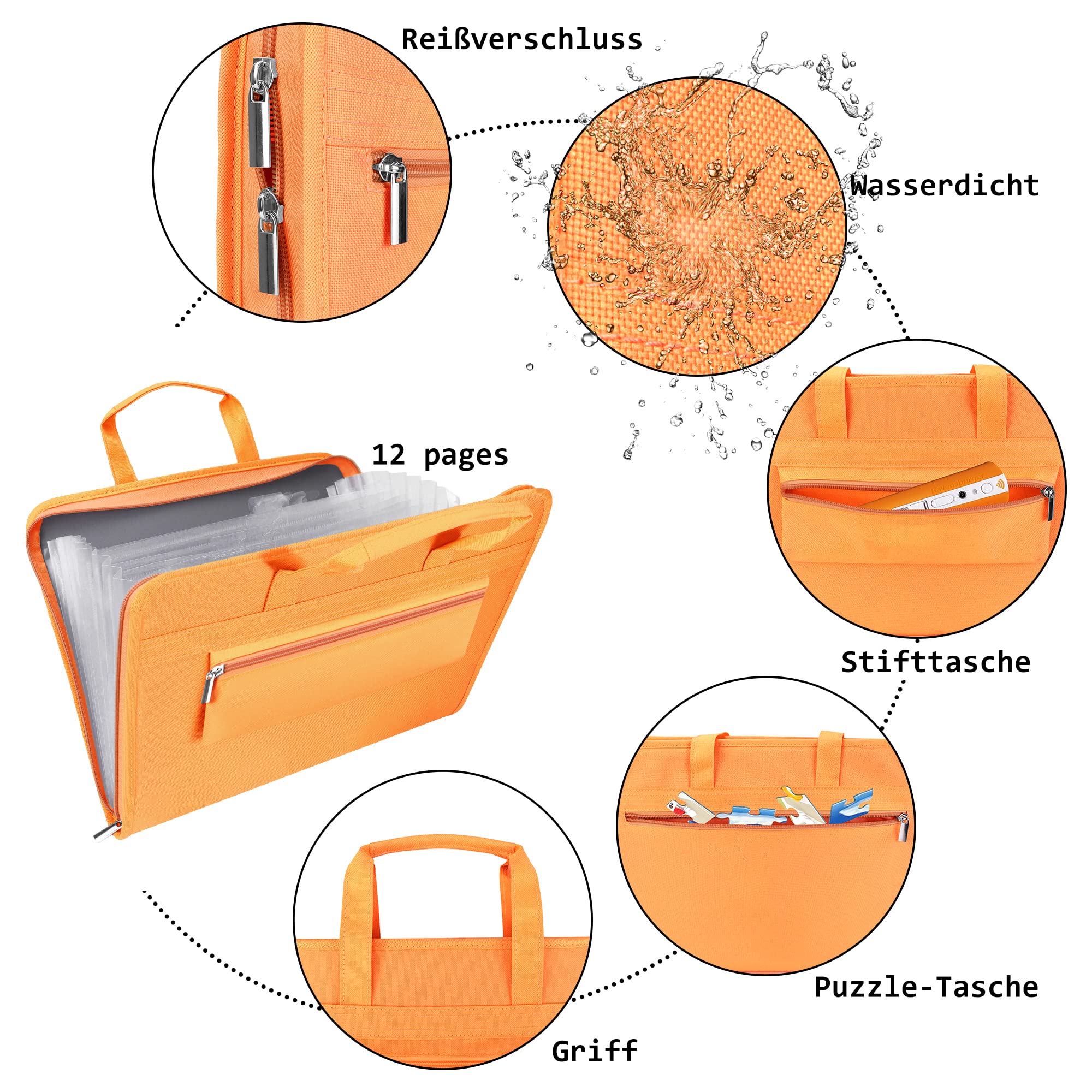 Custodia Doppio Strato Per Penna E Libri TipToi – Porta Accessori Arancione, Capiente Fino A 10 Libri - 3