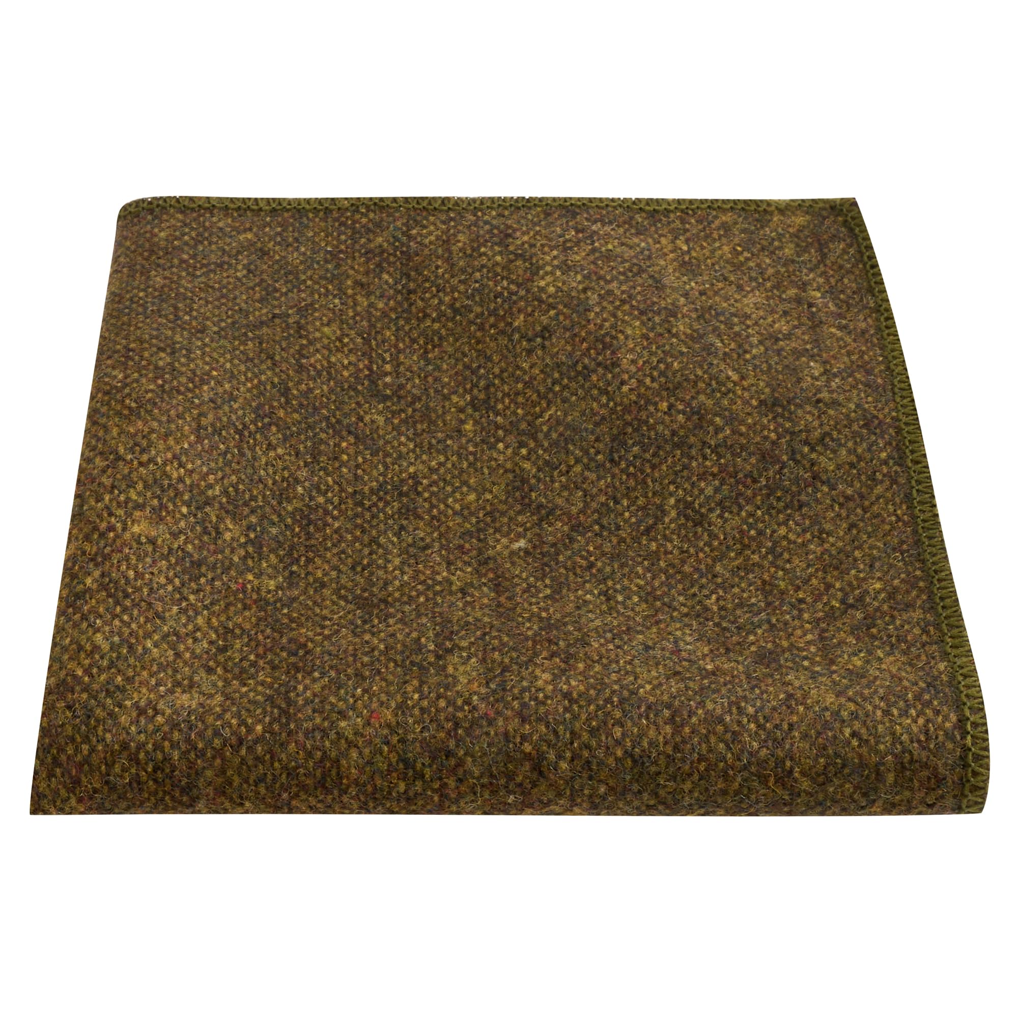 King & Priory Highland Weave Earth Green Einstecktuch, Taschentuch