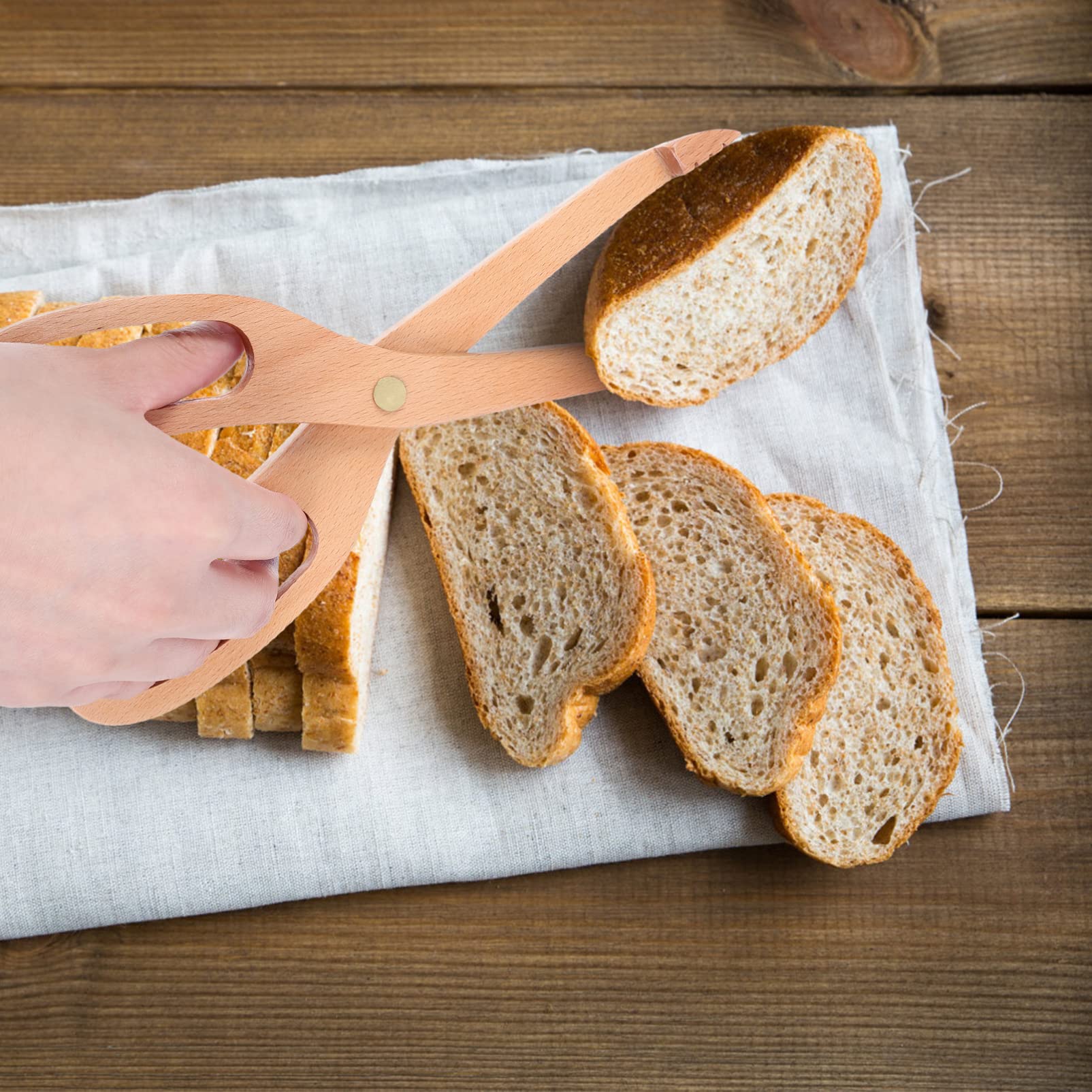 Set Pinze Da Cucina In Legno - Pinza Per Barbecue E Clip Per Insalata, Naturale E Resistente Al Calore