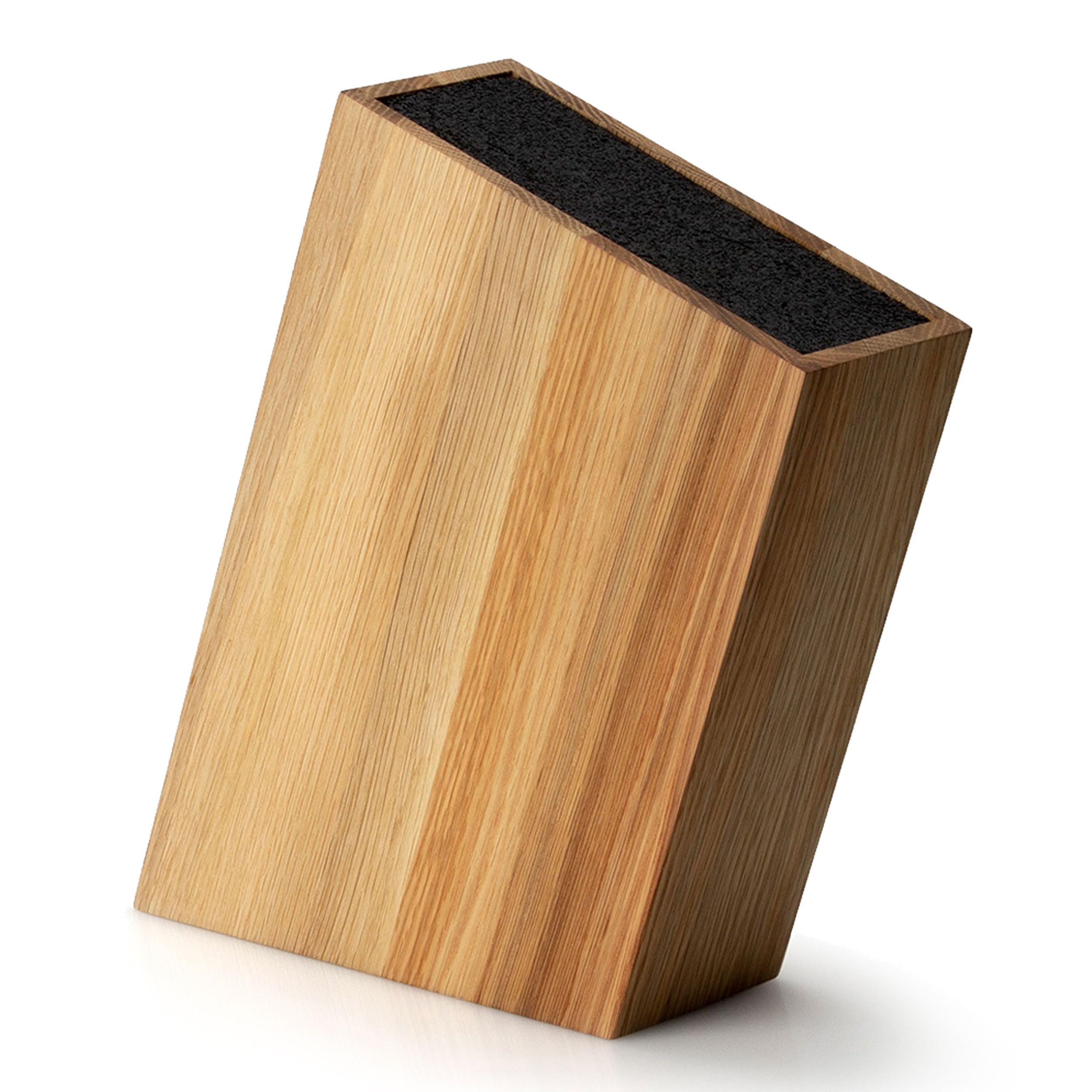 Continenta C4150 Knife Block with Flexible Insert Slanted Oak Wood