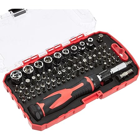 Amazon Basics 73-Piece Magnetic Ratchet Wrench and Screwdriver Set