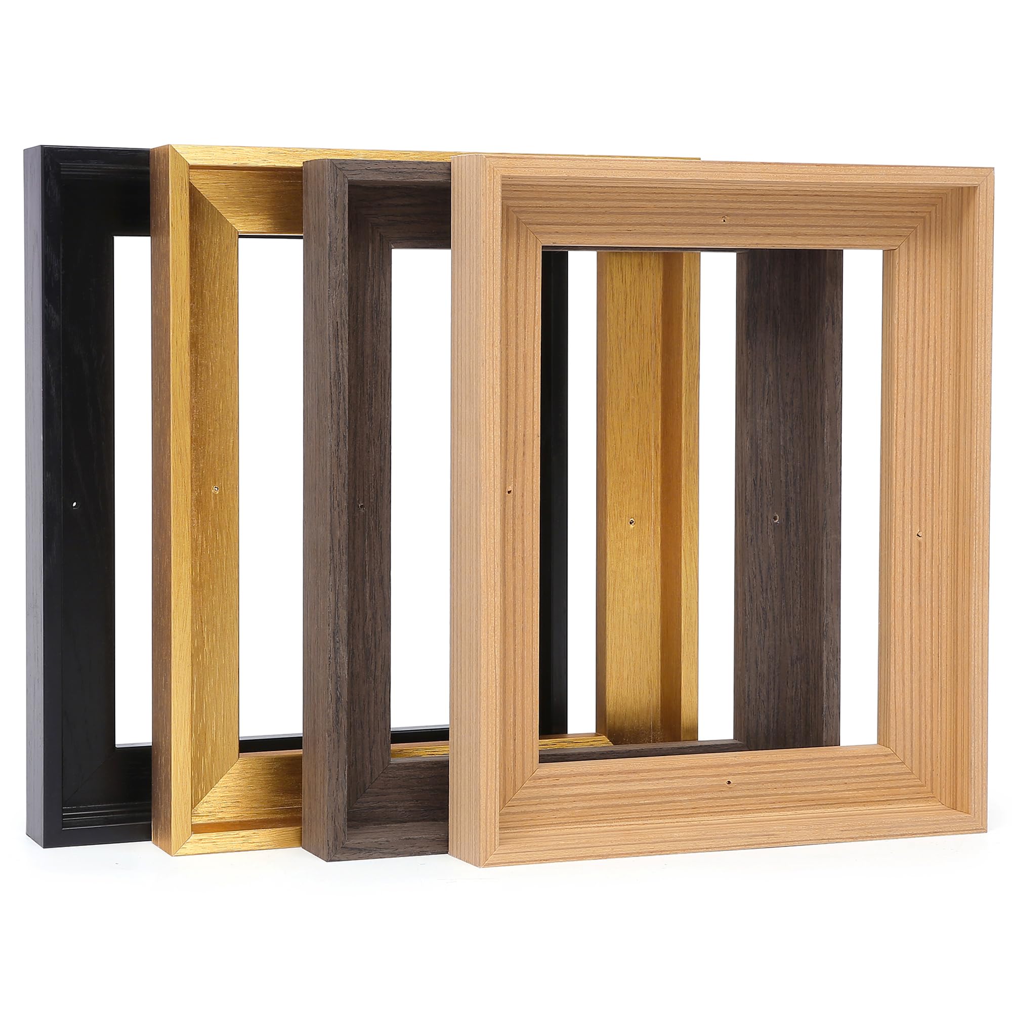 YIVIVEN Real Solid Wood Canvas Floater Frame 8x10, Canvas Floating Frame for 0.6"-0.9" Deep Paintings Artwork, Oil Painting Frames (Black, 8"x10")