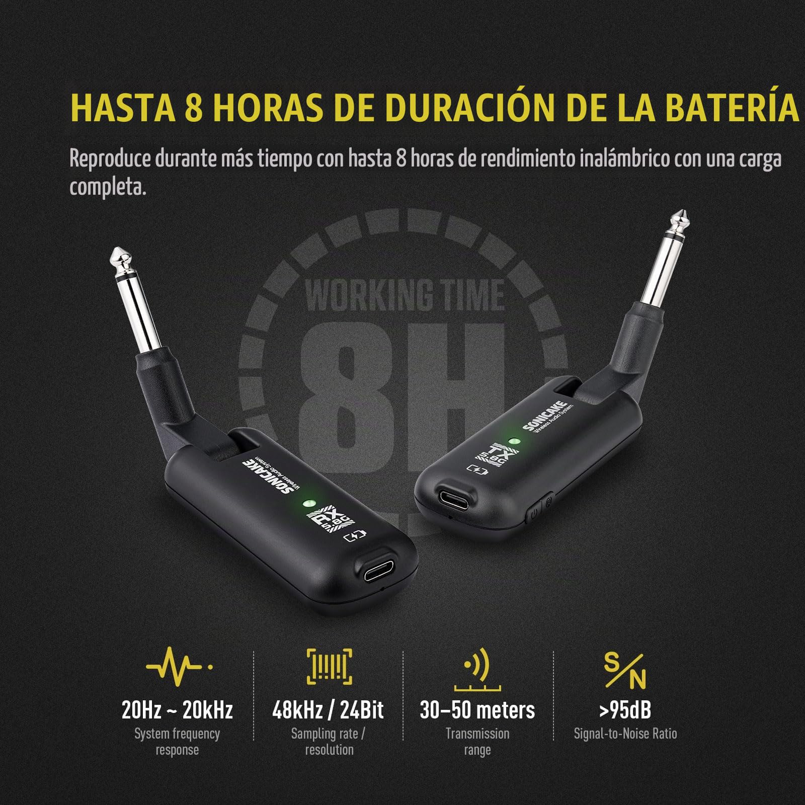 SONICAKE 5,8GHz Sistema inalámbrico para guitarra, transmisor y receptor