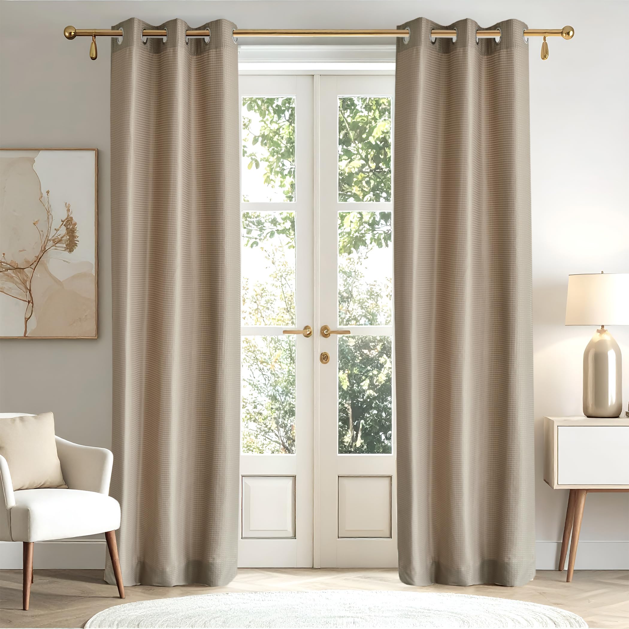 Home Centre Sierra Set of 2 Woven Light Filtering Door Curtains-image-2