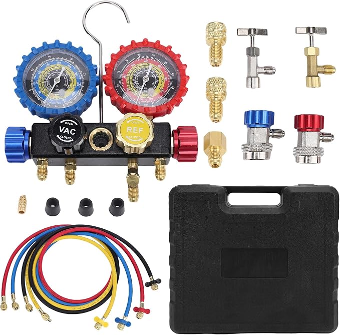 Set de Manómetro HVAC para AC con Válvula de Seguridad Luocute miniatura 7
