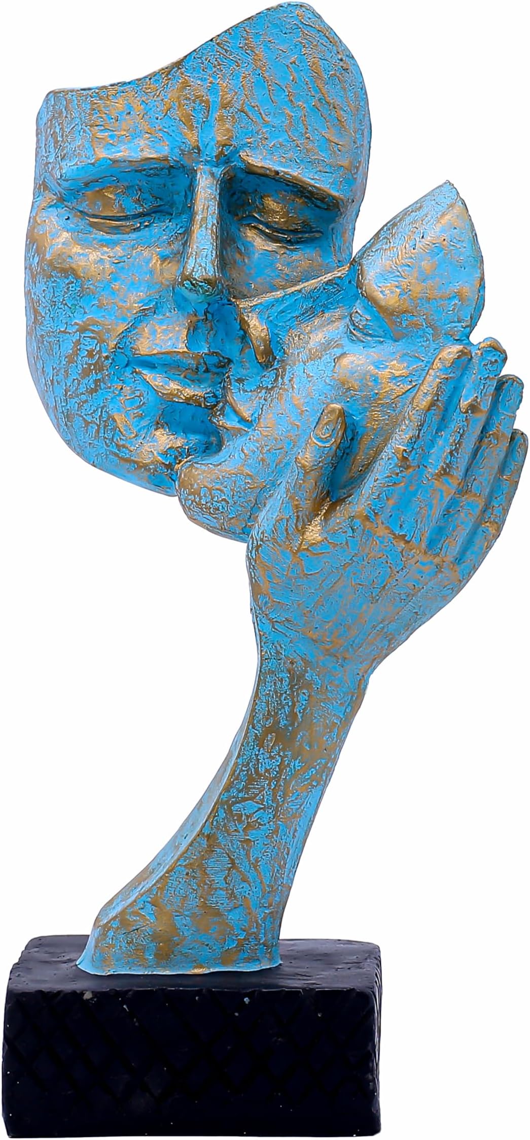 Modern Abstract Face and Hand Sculpture ? Creative Thinker Statue for Home Decor Accents ? Elegant Human Facial Figurine for Living Room, Office, or Bookshelf Display