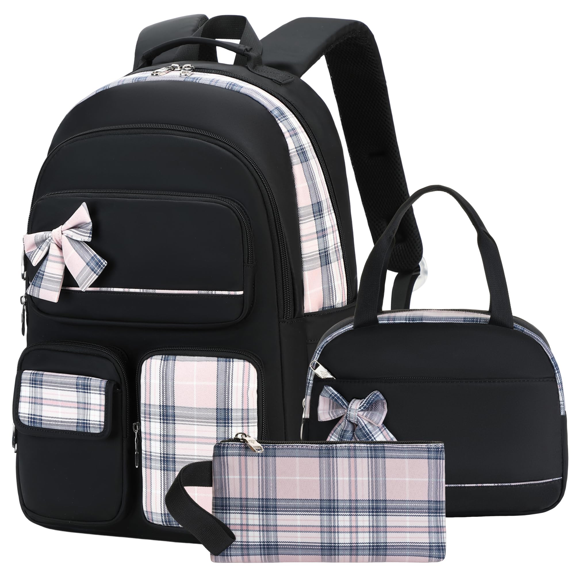 Mochila para niñas, 3 piezas, con fiambrera, estuche para lápices, bolsa para laptop de 15.6 pulgadas, mochila para niños, mochila escolar