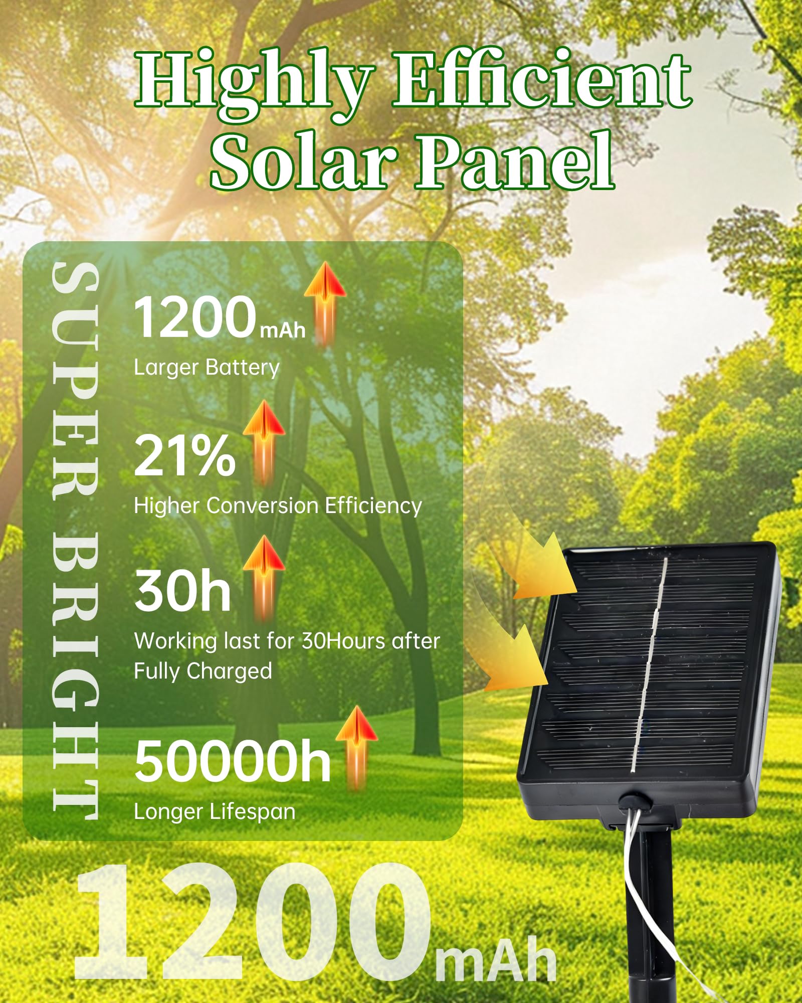 MERRIMAX M Solar-Lichterkette für den Außenbereich, 200 LEDs, 200 LEDs, wasserdicht, 8 Modi, solarbetriebene Solarröhre für den Außenbereich, für Baum, Terrasse, Pool, Deck-Dekoration (Weiß, 1 Stück)