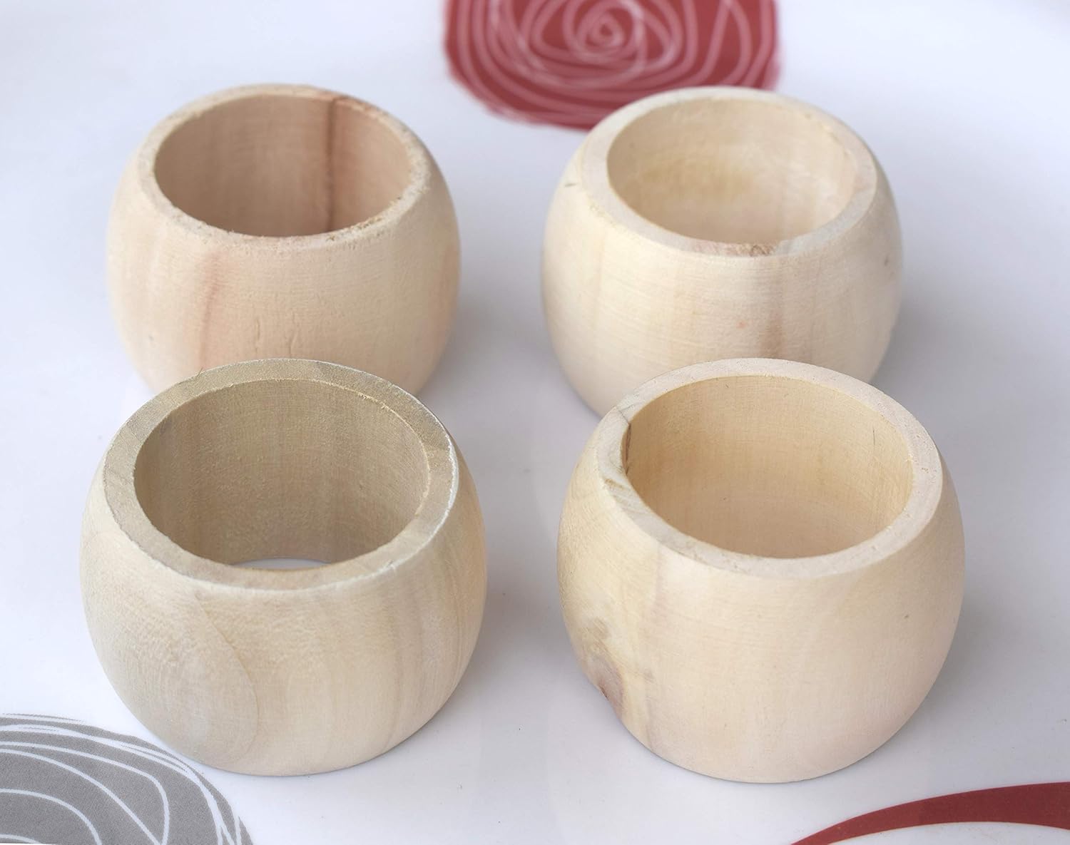 Lightnpro Wooden Napkin Ring, Napkin Rings Set of 12, Ring Napkin, Handmade Napkin Ring Perfect for Halloween Harvest Autumn Fall Thanksgiving Holiday Christmas Xmas Gift Décor - Natural