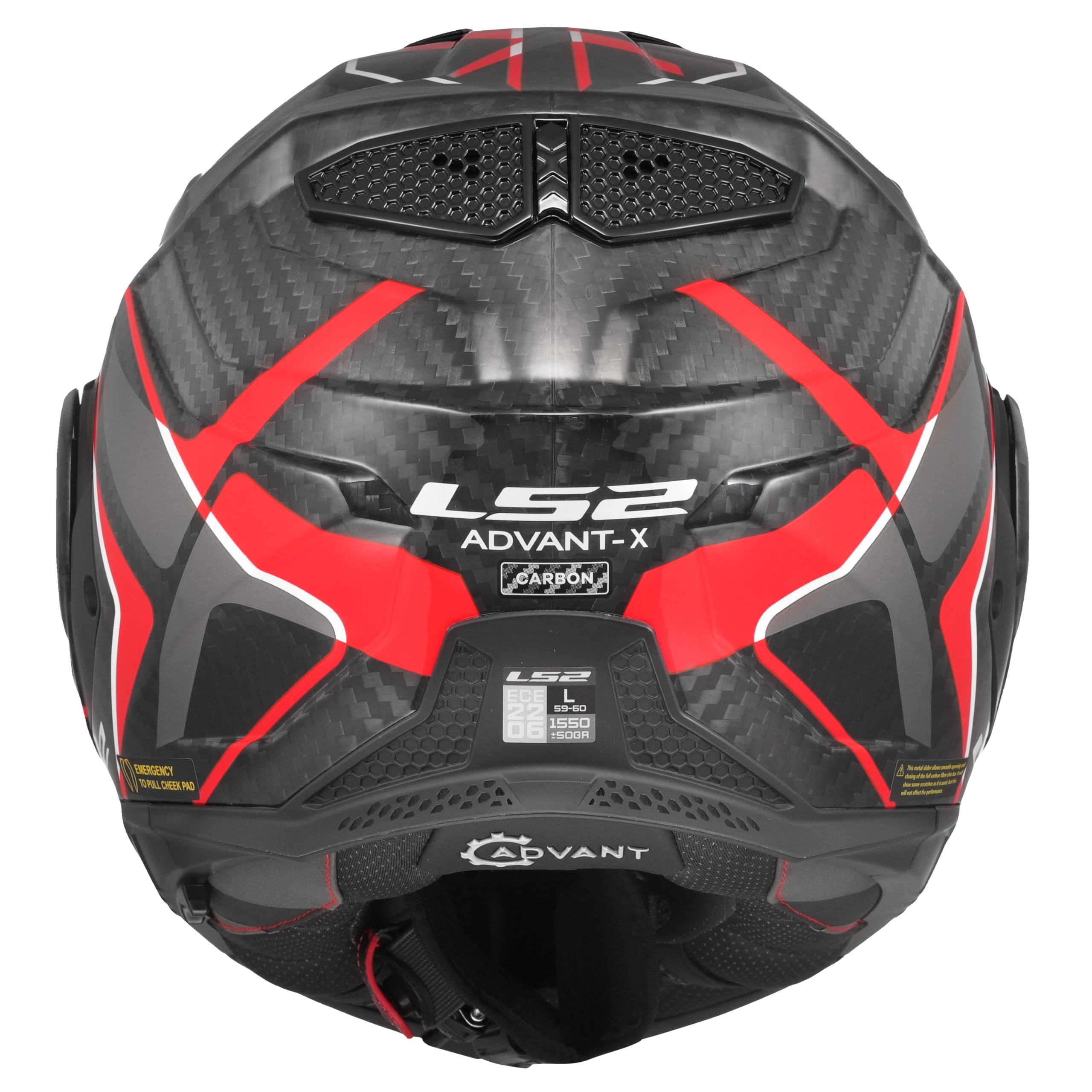 LS2, Casco Moto Modulare ADVANT X CARBON FUTURE II Gloss Red, XS