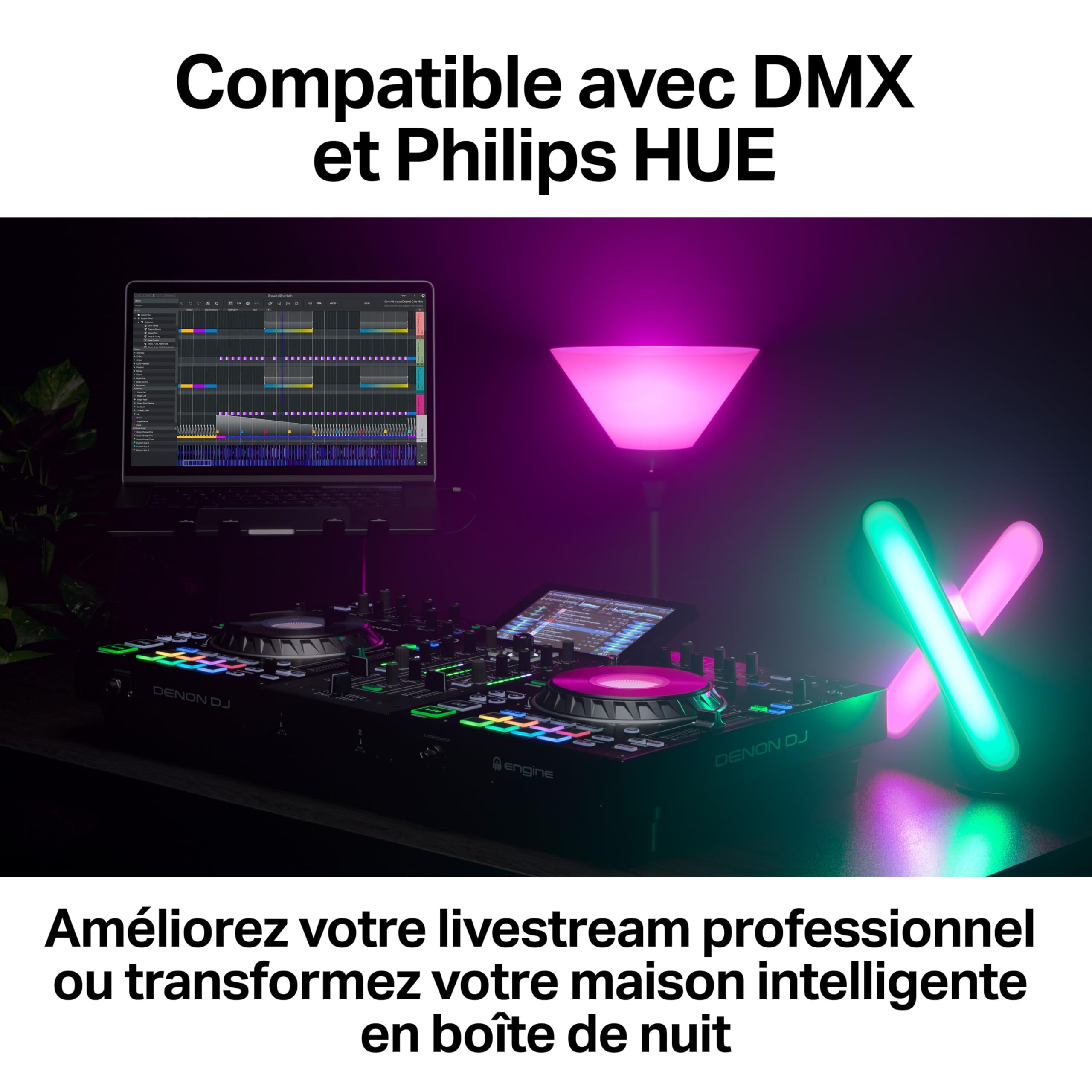 SoundSwitch DMX Micro Interface - USB Vers Interface DMX Ultracompacte avec 3 Mois D´Accès Gratuit au Logiciel SoundSwitch, Pour Creer et Personaliser des Jeux de Lumière et Des Eclairages de Scènes