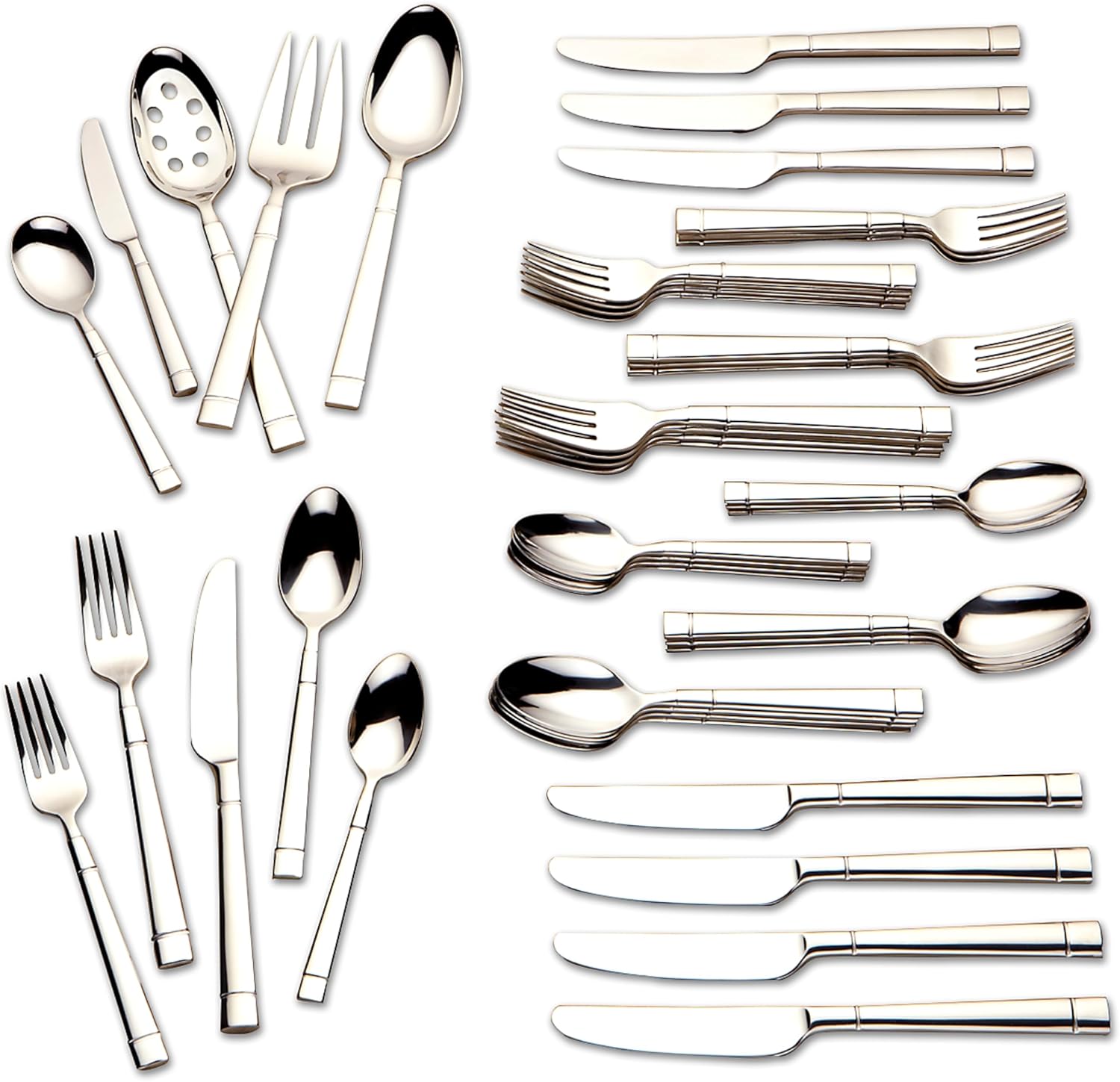 Kate Spade New York Fair Harbor Flatware Set, 18/10 Stainless Steel, 45-Piece