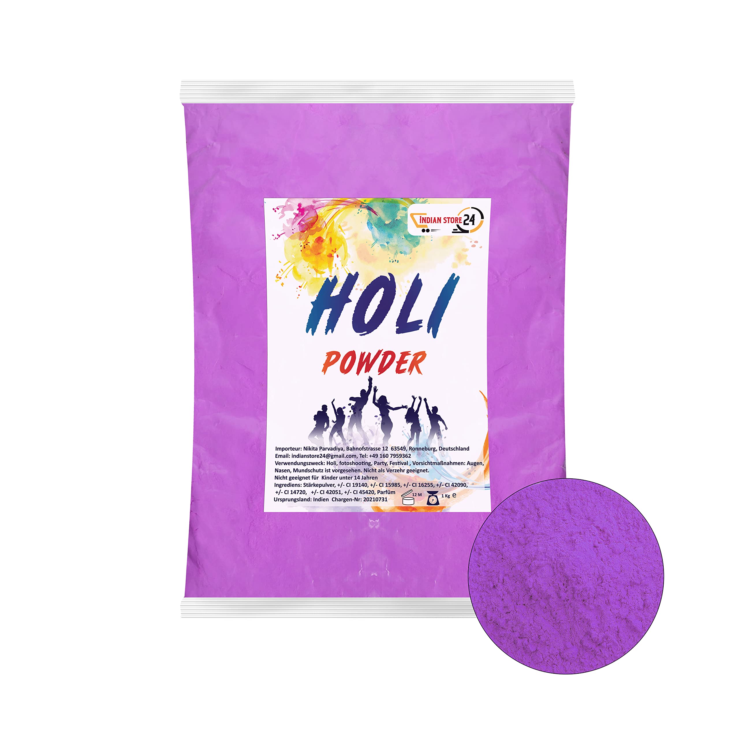 Holi Gulal Poudre Couleur Naturelle 1kg Rose - Poudre Festival Photo Baby Shower