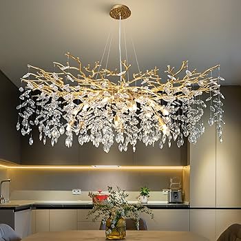 うー Novelbright BRIGHT1、Chandelier YUYI Modern Crystal Chandelier, 47
