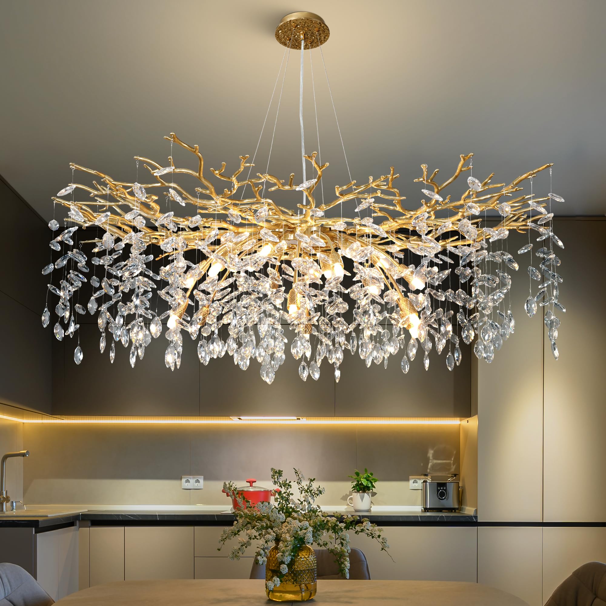 YUYI Modern Crystal Chandelier, 47