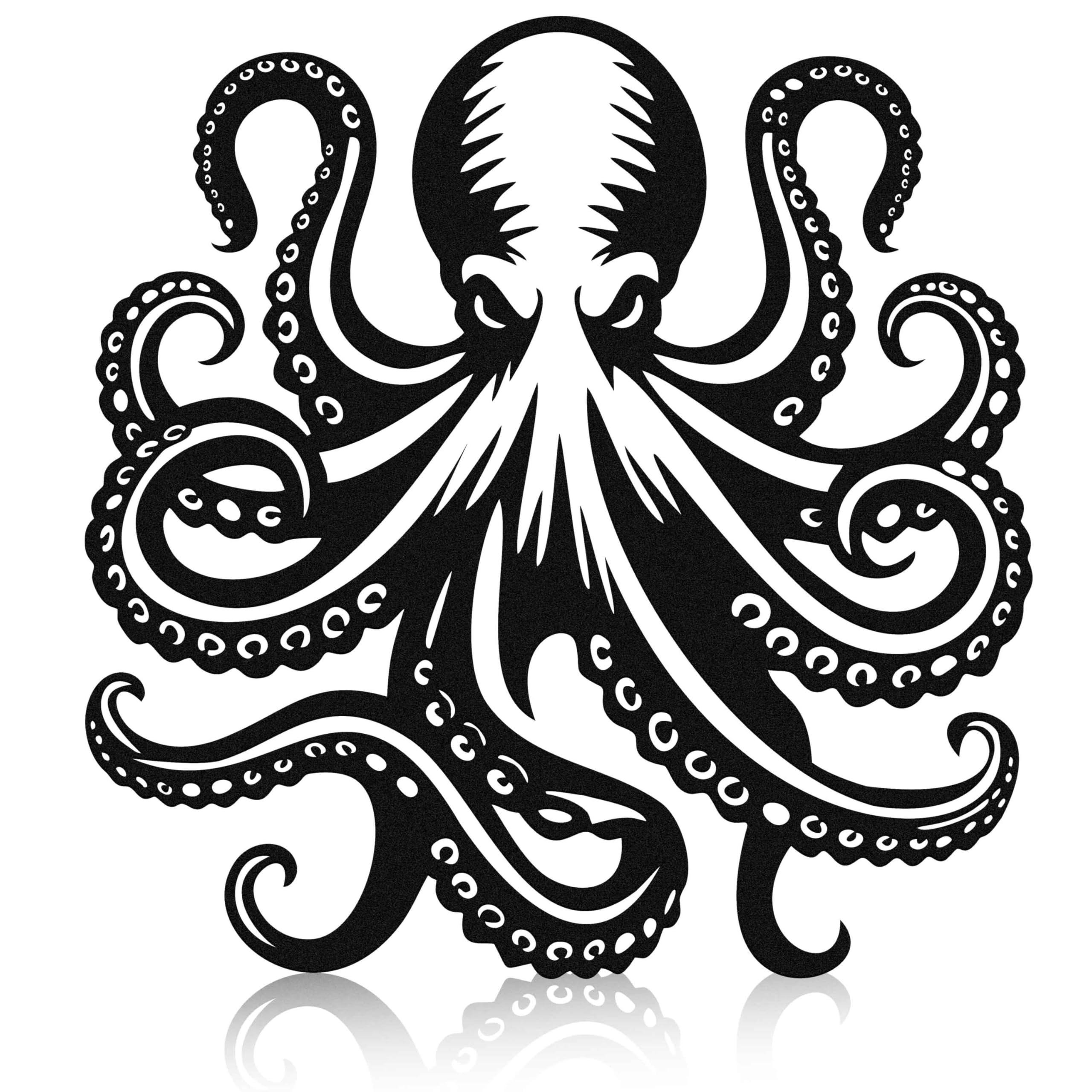 Zckjnoi Gothic Nautical Octopus Metal Wall Decor, Black Metal Wall Art for Living Room Bathroom Bedroom Dining Room Office, Unique Kraken Gifts for Friends Fishmen Father Marine Culture Enthusiasts
