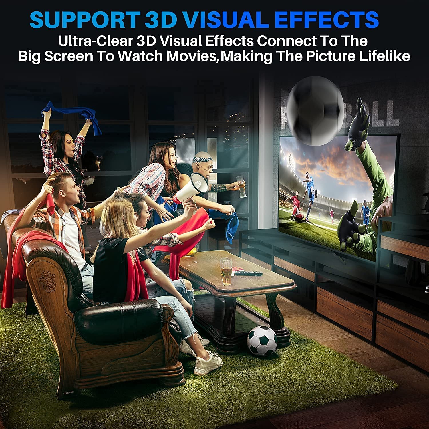 10m Cable de Fibra óptico Activo Displayport a HDMI 2.1, 8K@60Hz/4K@120Hz DP a HDMI Fiber Optical Cable (AOC), HDR/HDCP2.3 Unidireccional für HDTV, Ordenador Portátil, Proyector, Monitor